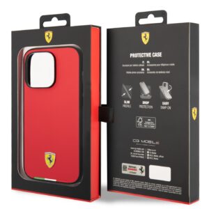 Ferrari Italian Flag Line and Metal Logo Case For iPhone