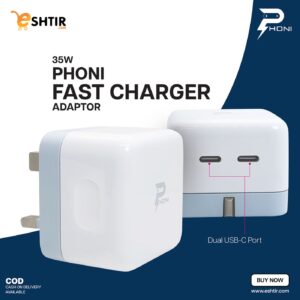 Phoni 35W Dual Port USB-C Port Wall Fast Charger Power Adaptor