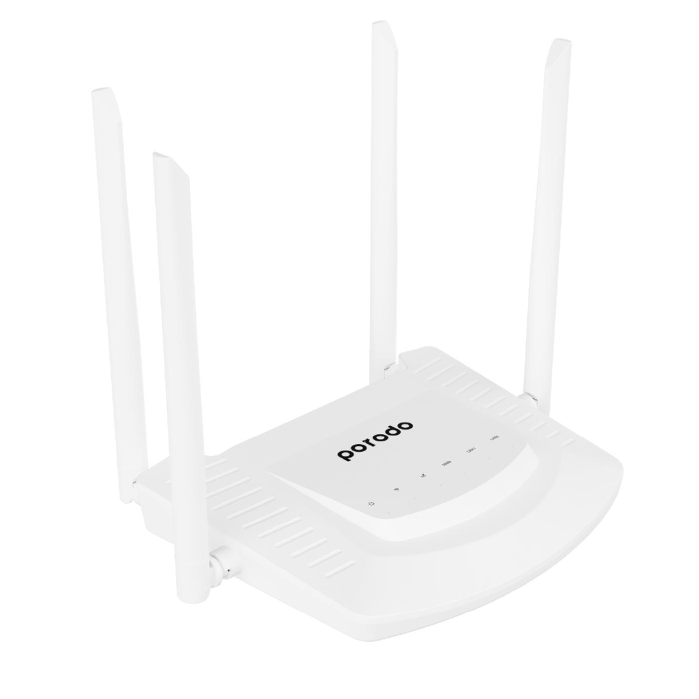 Porodo High-Speed 4G Router 300Mbps Wifi and 4G LTE - White - Eshtir.com