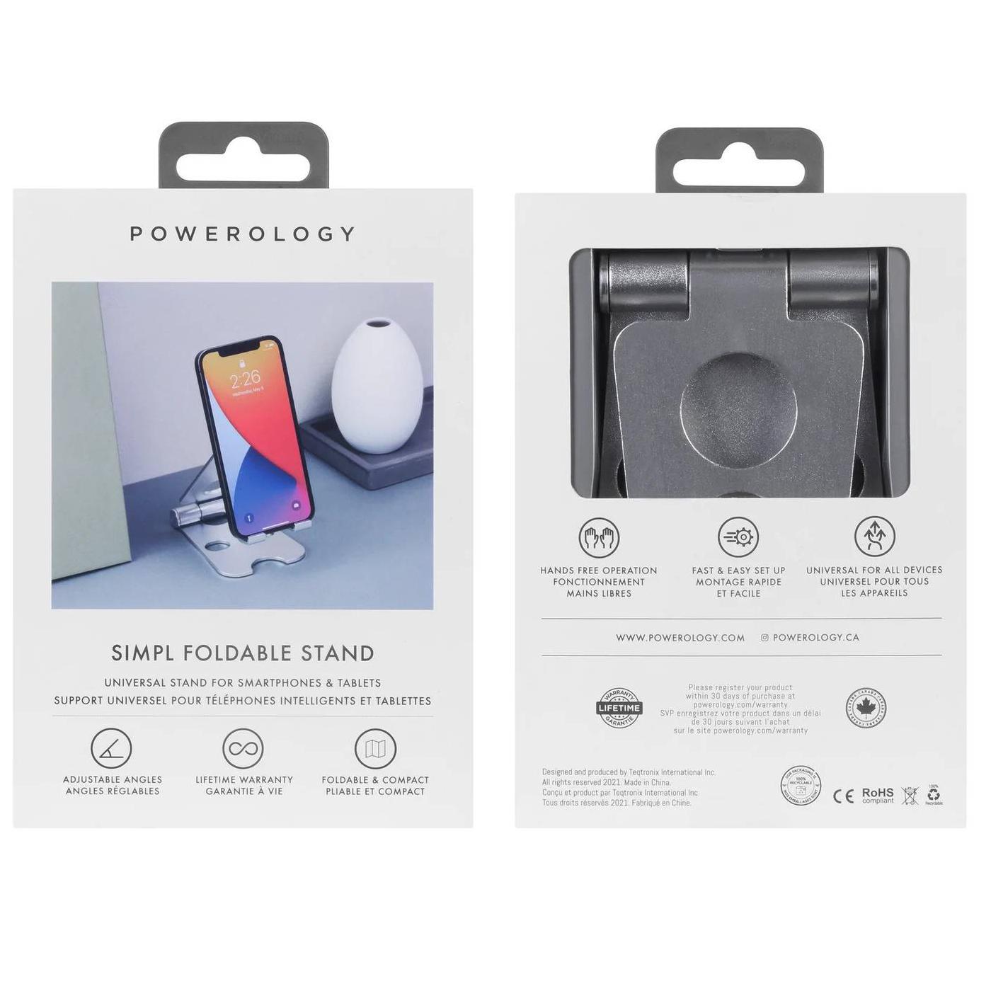 Powerology- Universal Foldable Stand-silver-1
