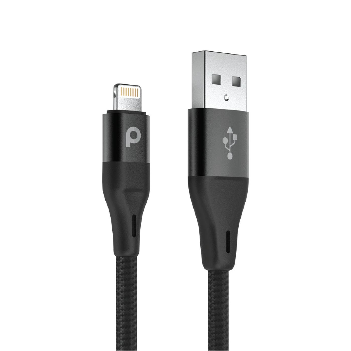 porodo-Aluminium braided USB-A to lightning-black-5