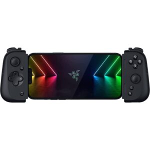 Razer Kishi V2 Mobile Gaming Controller for iPhone - Console Quality Controls, Universal Fit with Extendable Bridge, Stream PC, Xbox, PlayStation Games, Customizable Triggers, Ergonomic Design - Black