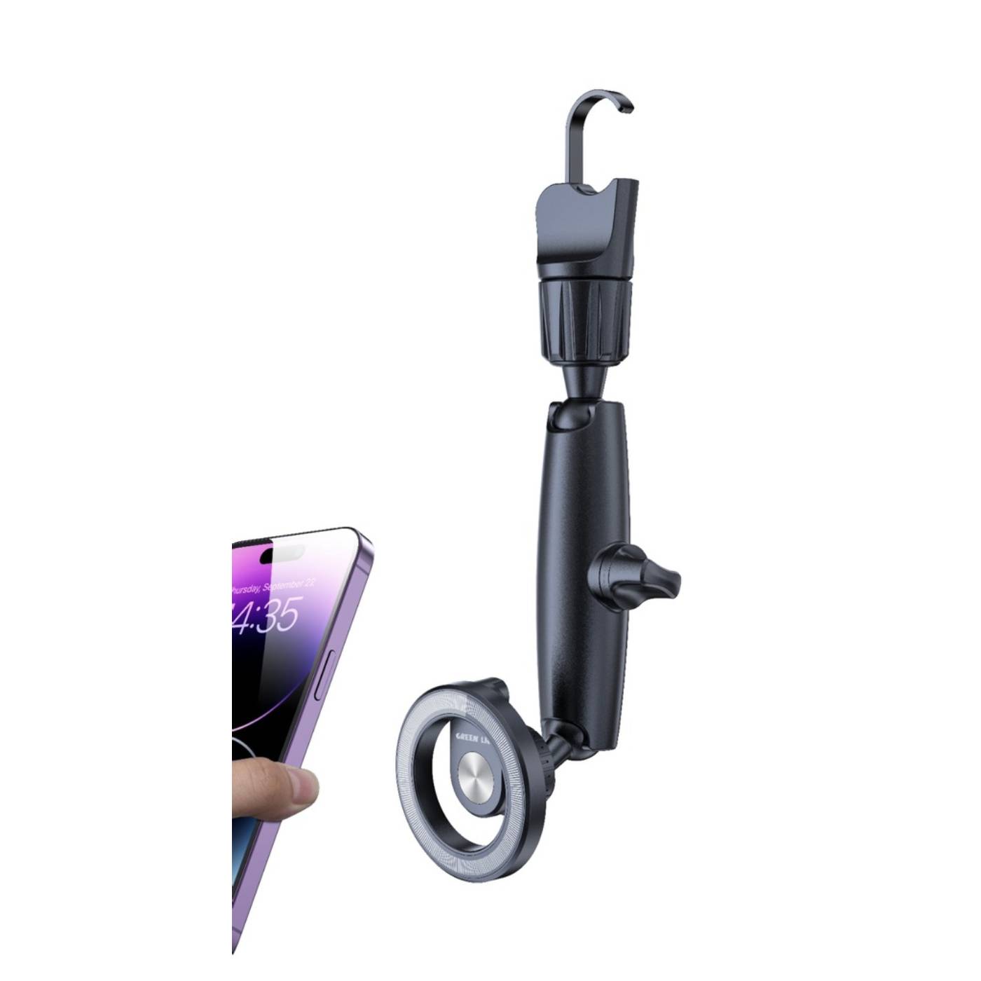 Green Lion 360° Magsafe RearView Mirror Holder Black