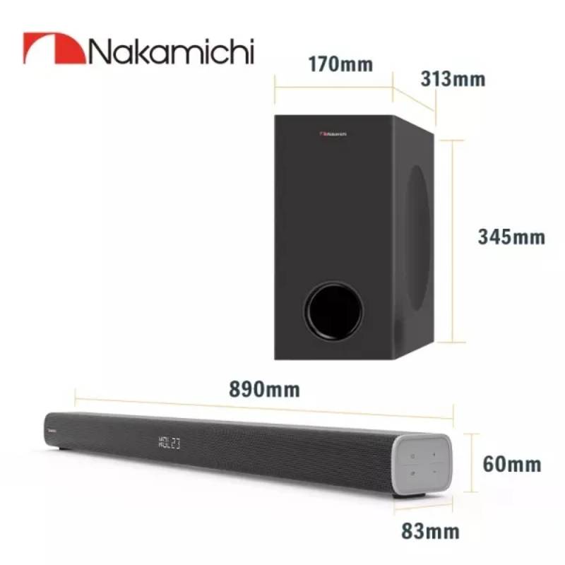 Nakamichi APOLLO 220 Dolby Audio 2.1 Soundbar - Black - Eshtir.com