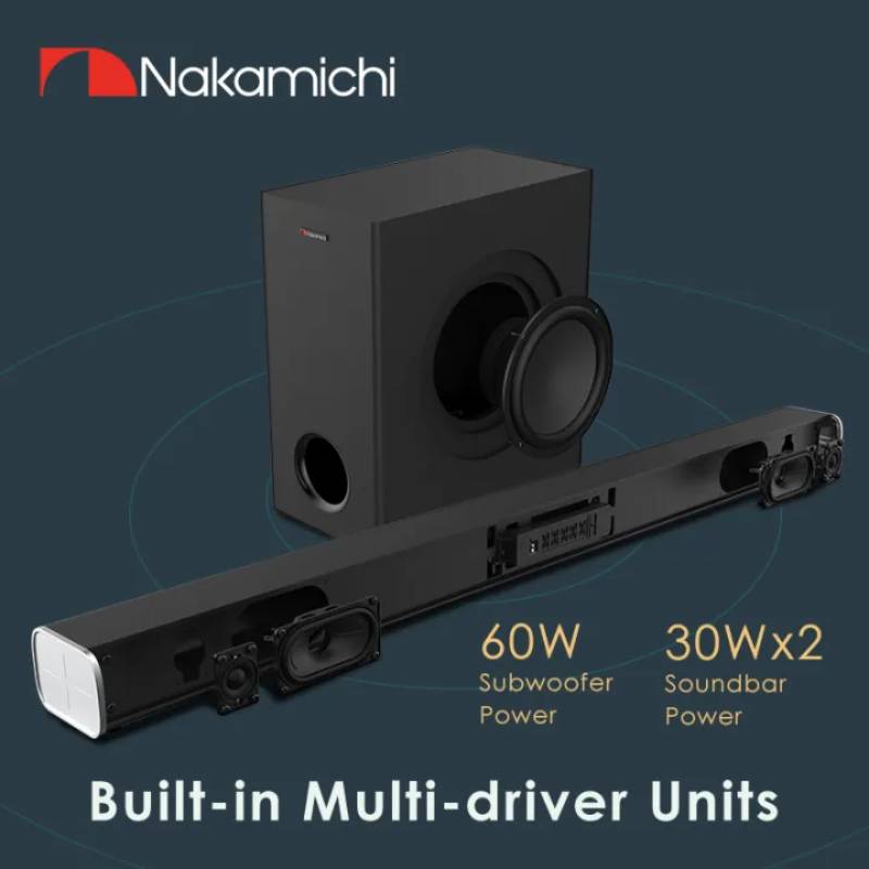 Nakamichi APOLLO 220 Dolby Audio 2.1 Soundbar Black