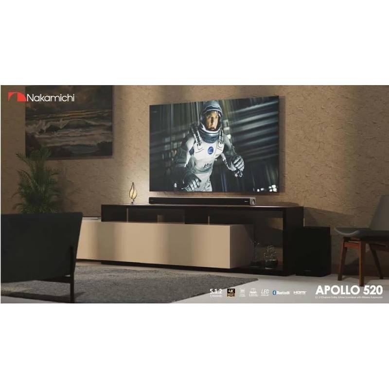 Nakamichi APOLLO 520 Dolby 5.1.2 Atmos Soundbar - Black - Eshtir.com