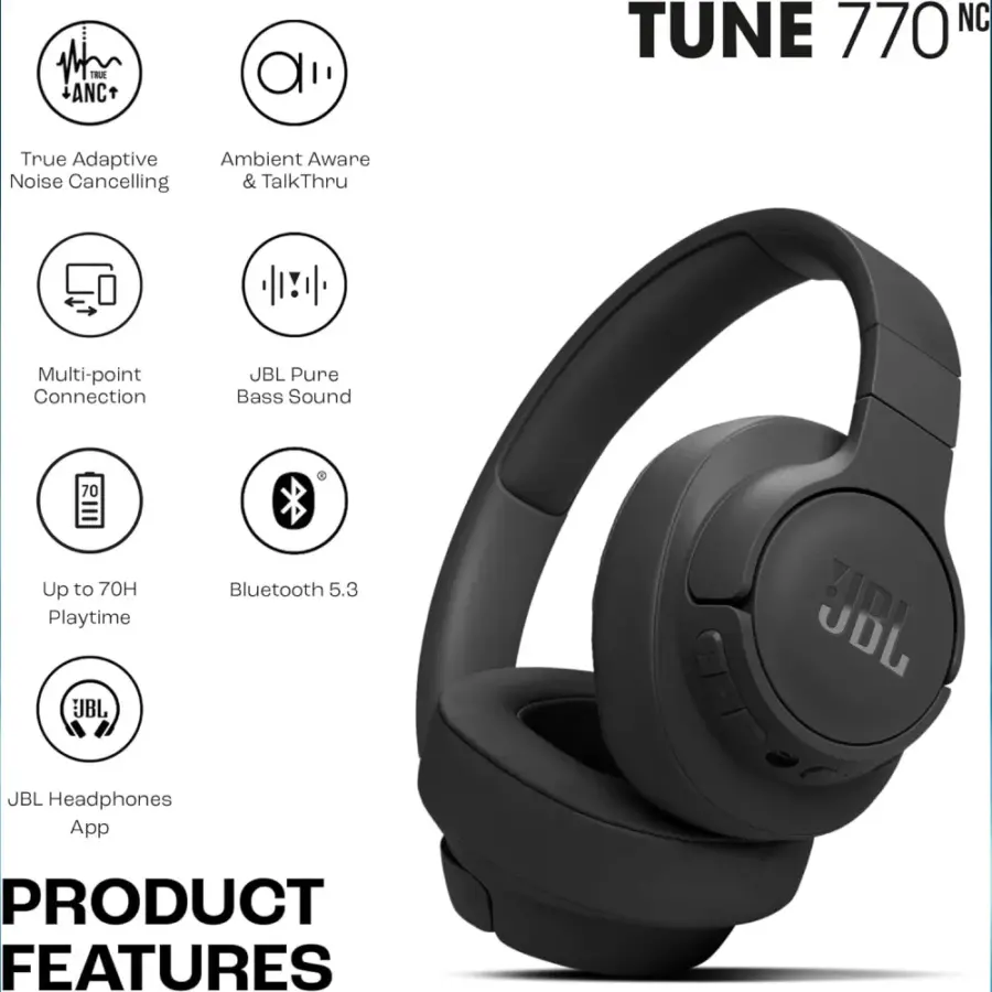 JBL Tune 770NC Adaptive Noise Cancelling Wireless Over-Ear