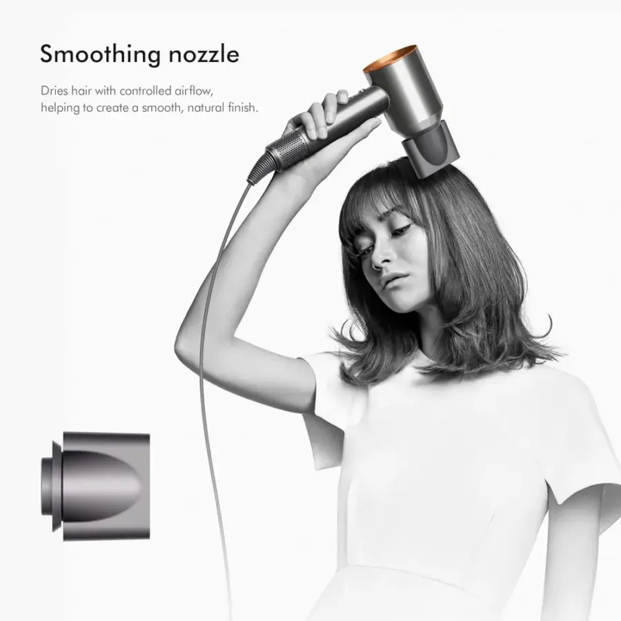 Dyson Supersonic Hairdryer HD08 With 5 Attachments - Nickel
