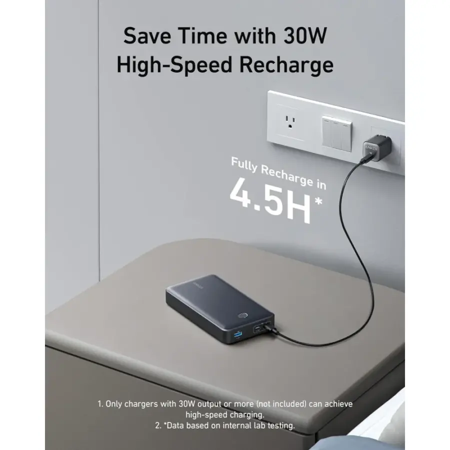 (未使用) Anker 537 Power Bank Anker 537 Black Portable Charger 24000mAh 65W Power Bank for