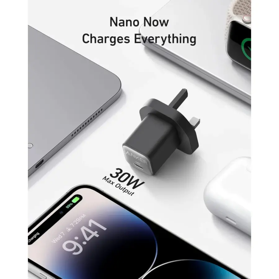 Anker 511 Charger (Nano 3) + USB-Cケーブル Shop Anker 511 Charger Nano 3 - Black | Gait Kuwait